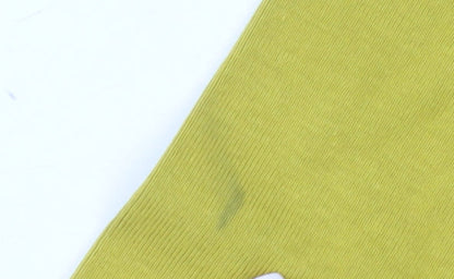 Cotton Traders Women Yellow Size 20 Roll Neck Long Sleeve Cotton Top