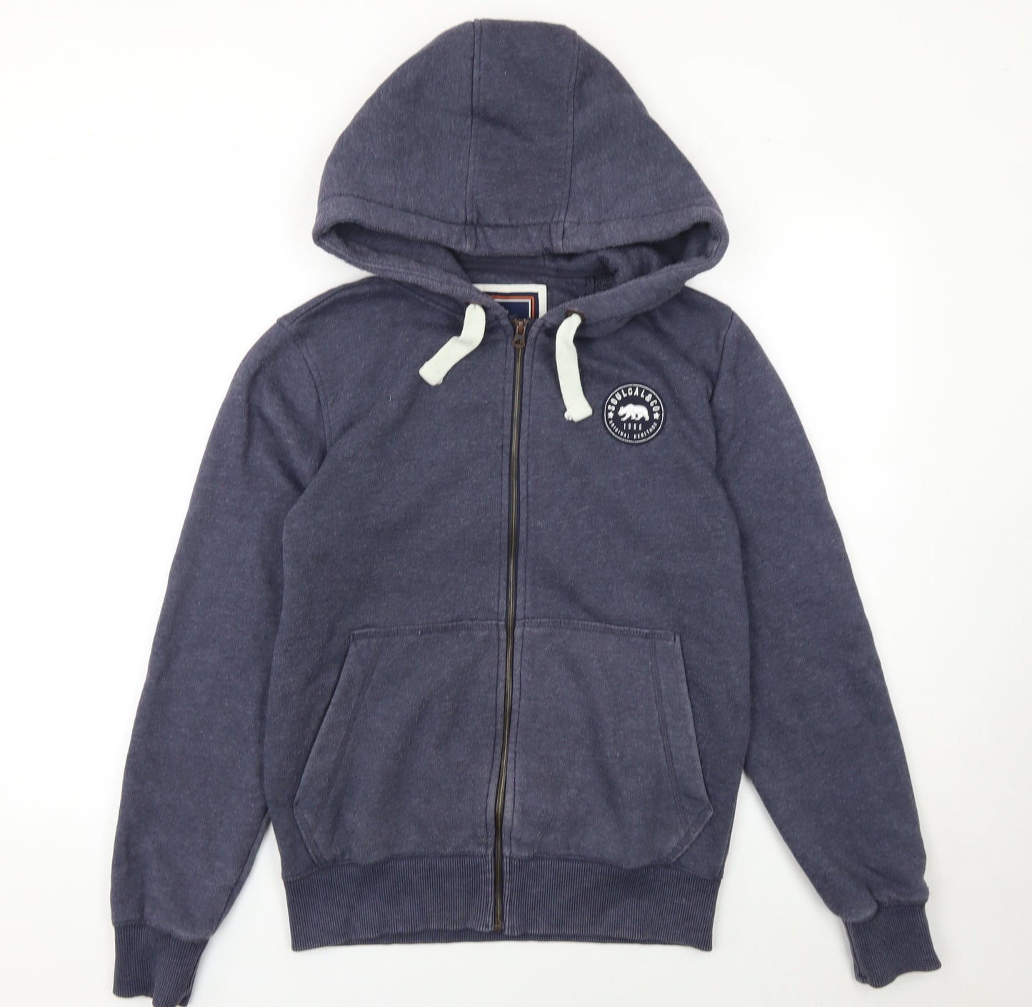 Mens UK Size S SoulCal & Co Blue Full Zip Hoodie