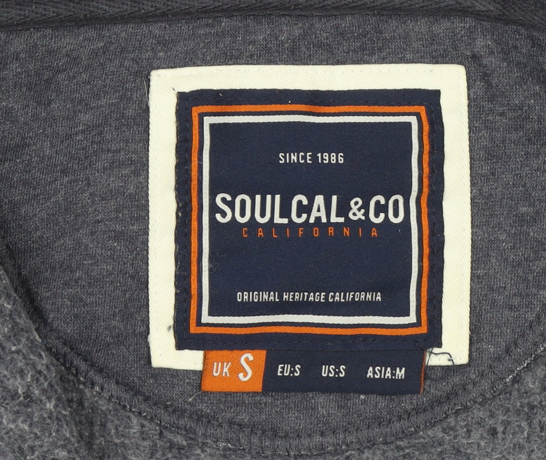 Mens UK Size S SoulCal & Co Blue Full Zip Hoodie