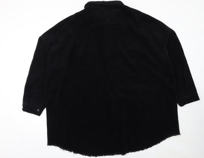 Boohoo Women's Black Corduroy Long Jacket UK 22 Plus Size