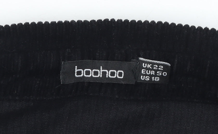 Boohoo Women's Black Corduroy Long Jacket UK 22 Plus Size