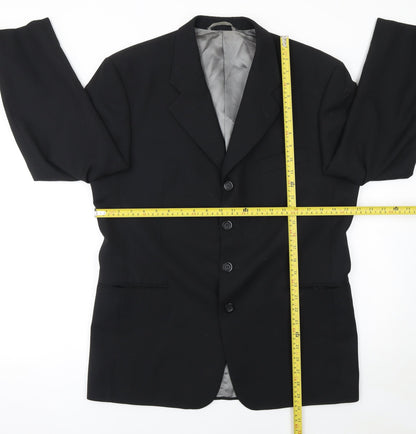 Mens UK Size 40 Tom English Studio Regular Black Suit Jacket