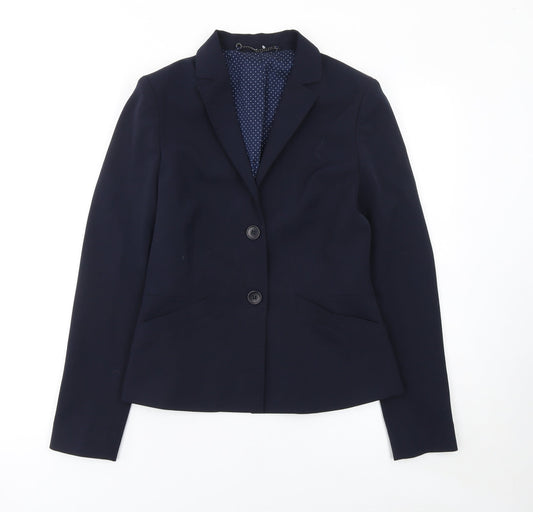 Jigsaw Women's Blue Wool Blend Two-Button Blazer Jacket Size 10