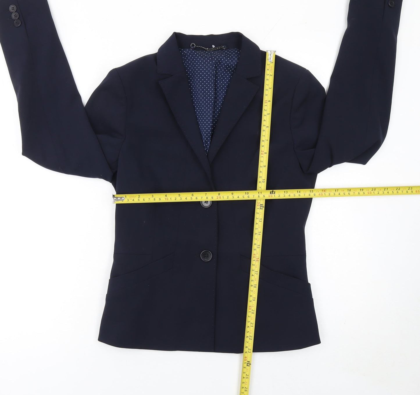 Jigsaw Women's Blue Wool Blend Two-Button Blazer Jacket Size 10