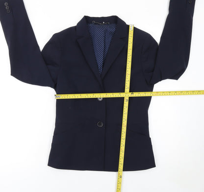 Jigsaw Women's Blue Wool Blend Two-Button Blazer Jacket Size 10