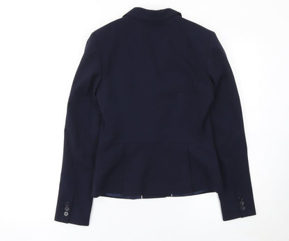 Jigsaw Women's Blue Wool Blend Two-Button Blazer Jacket Size 10