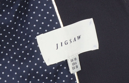 Jigsaw Women's Blue Wool Blend Two-Button Blazer Jacket Size 10