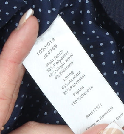 Jigsaw Women's Blue Wool Blend Two-Button Blazer Jacket Size 10