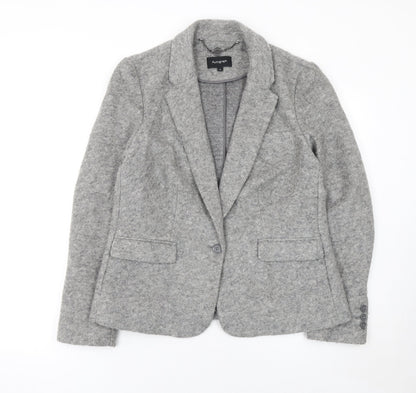 Marks and Spencer Women Grey Wool Blend Classic Blazer Size 14