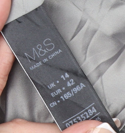 Marks and Spencer Women Grey Wool Blend Classic Blazer Size 14