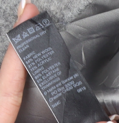 Marks and Spencer Women Grey Wool Blend Classic Blazer Size 14