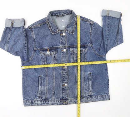 Primark Women’s Blue Denim Basic Jacket Size 20 Cotton Buttoned
