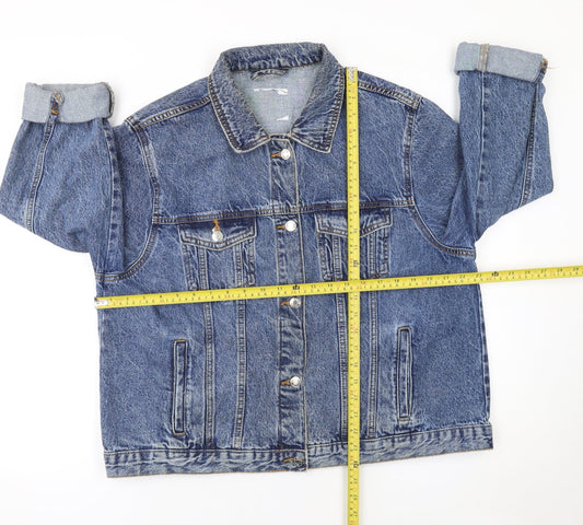 Primark Women’s Blue Denim Basic Jacket Size 20 Cotton Buttoned