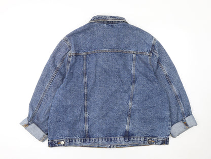 Primark Women’s Blue Denim Basic Jacket Size 20 Cotton Buttoned