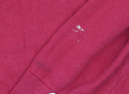 Cotton Traders Men's Red V-Neck Pullover Jumper Size M