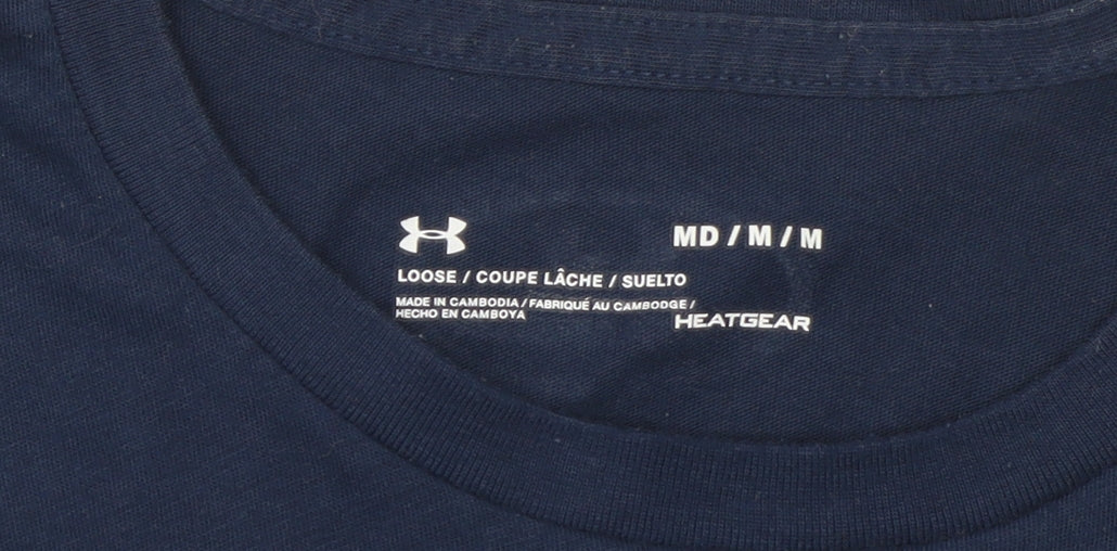 Mens UK Size M Under armour Blue Gym & Training Running & Jogging Football T-Shi