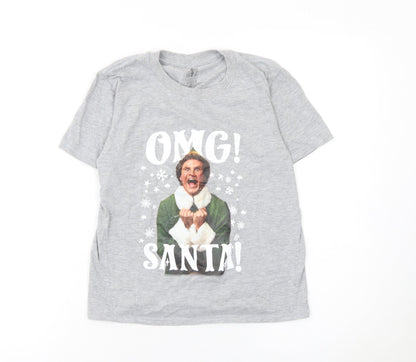 Boys UK Size 9-10 Years ELF Grey Basic Pullover T-Shirt