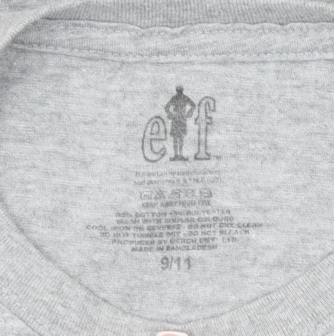 Boys UK Size 9-10 Years ELF Grey Basic Pullover T-Shirt
