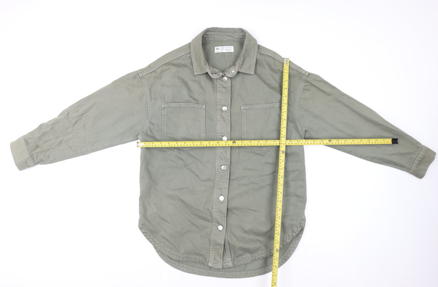 Denim Co. Women’s Green Cotton Button Jacket XS Casual Style