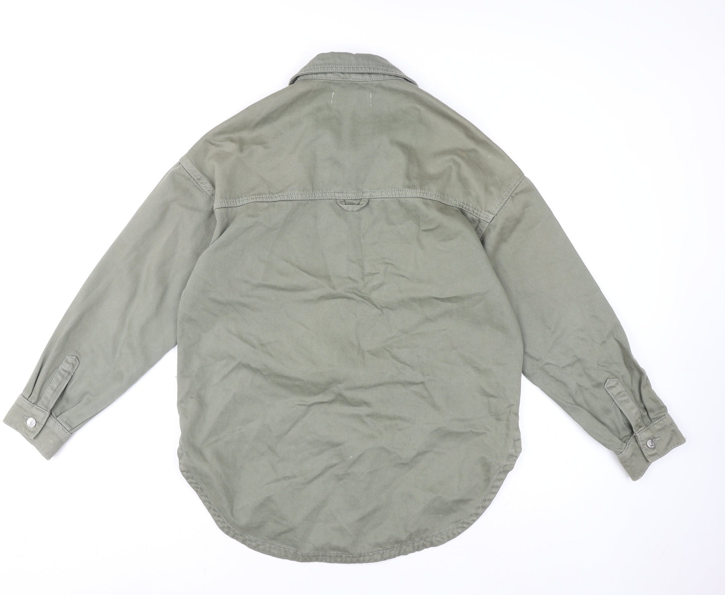 Denim Co. Women’s Green Cotton Button Jacket XS Casual Style