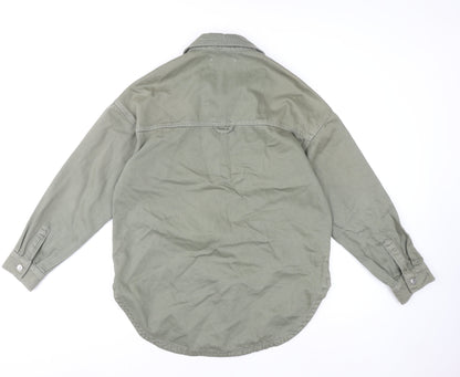 Denim Co. Women’s Green Cotton Button Jacket XS Casual Style