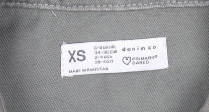 Denim Co. Women’s Green Cotton Button Jacket XS Casual Style