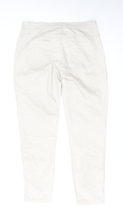 Womens UK Size M Geisha Regular Fit Straight Beige Jeans