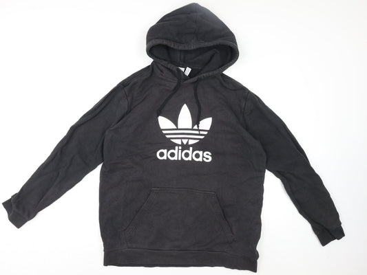 Mens UK Size L adidas Black Pullover Hoodie