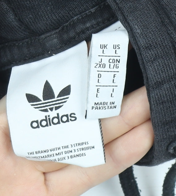 Mens UK Size L adidas Black Pullover Hoodie