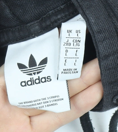 Mens UK Size L adidas Black Pullover Hoodie