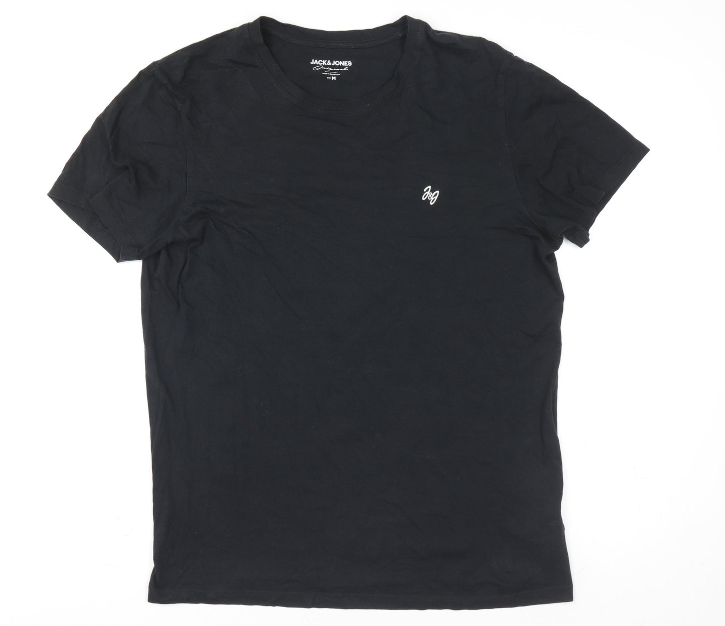 Jack & Jones Men's Black M Basic Crew Neck Cotton T-Shirt