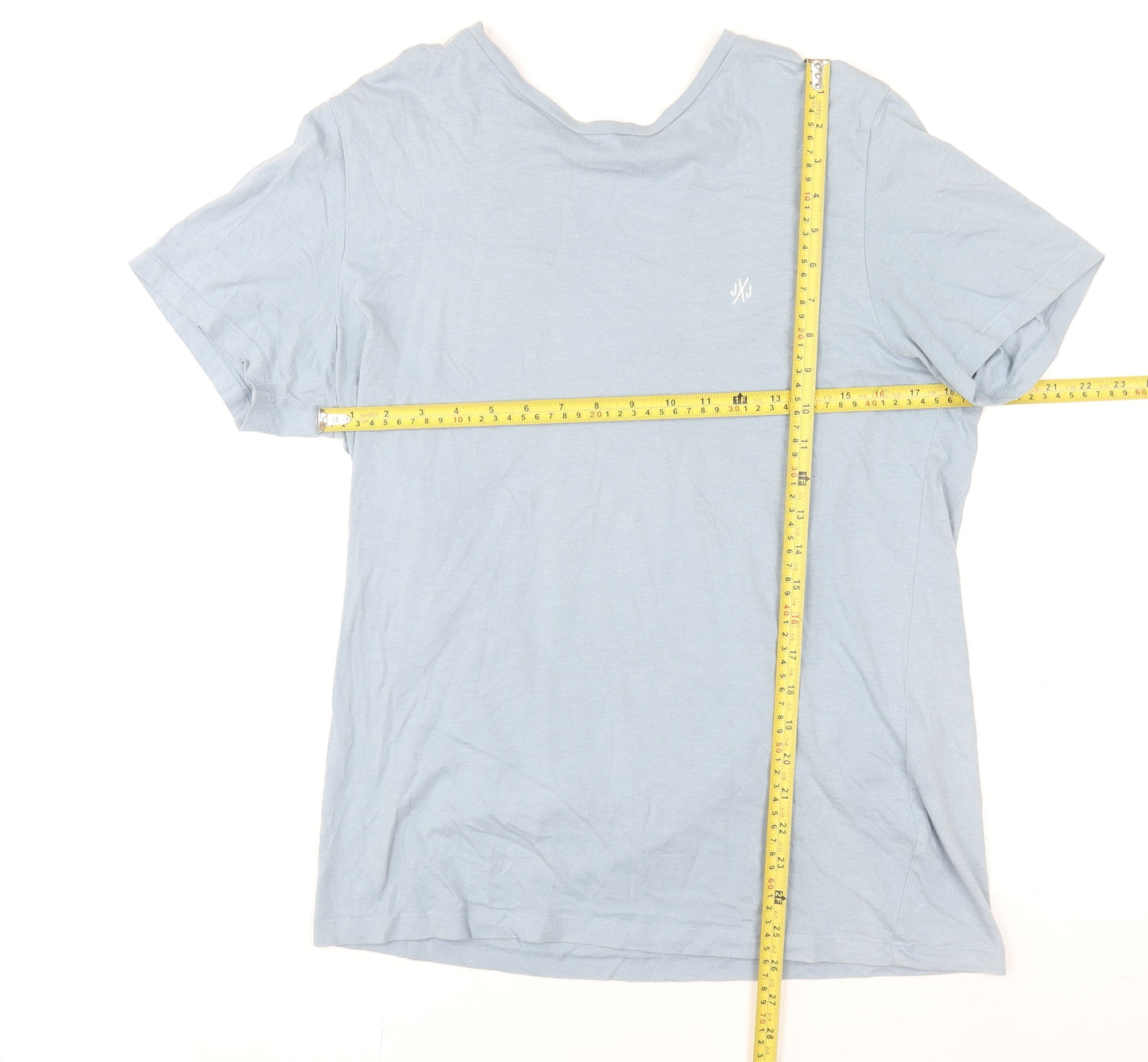 Jack & Jones Men Blue M Basic Cotton Short Sleeve T-Shirt