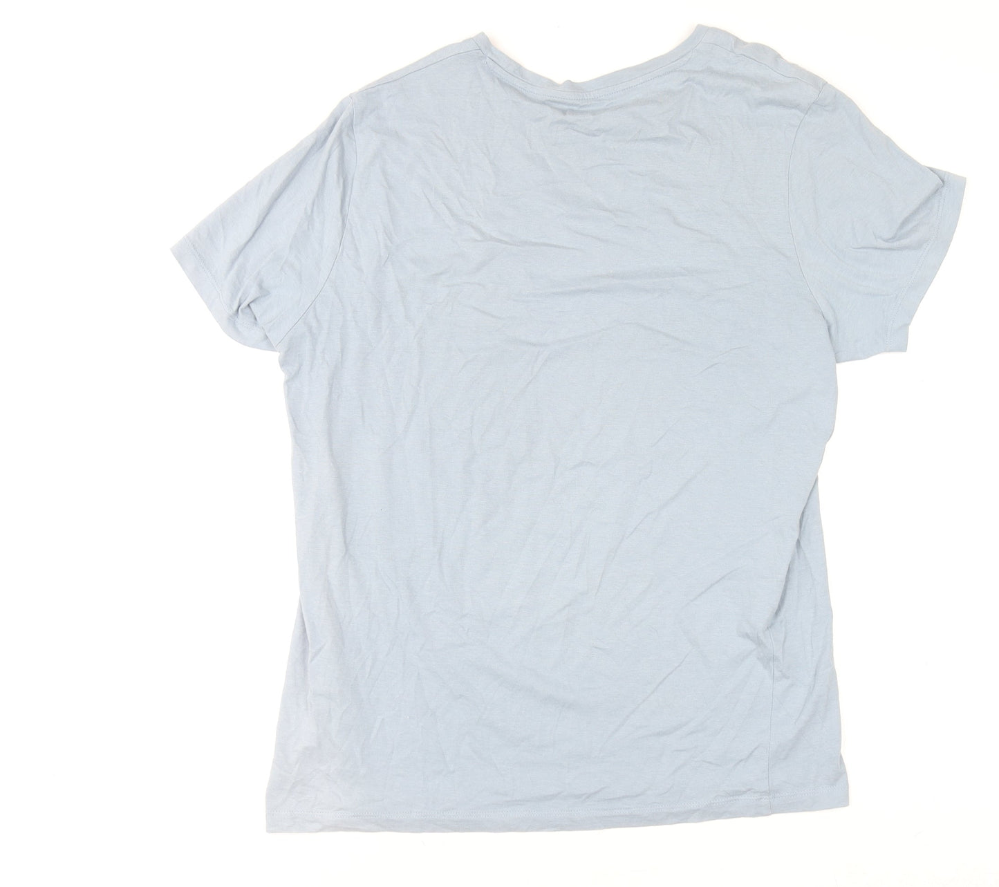 Jack & Jones Men Blue M Basic Cotton Short Sleeve T-Shirt