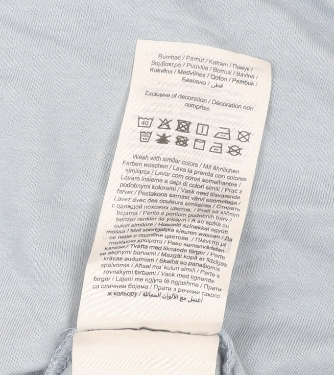 Jack & Jones Men Blue M Basic Cotton Short Sleeve T-Shirt