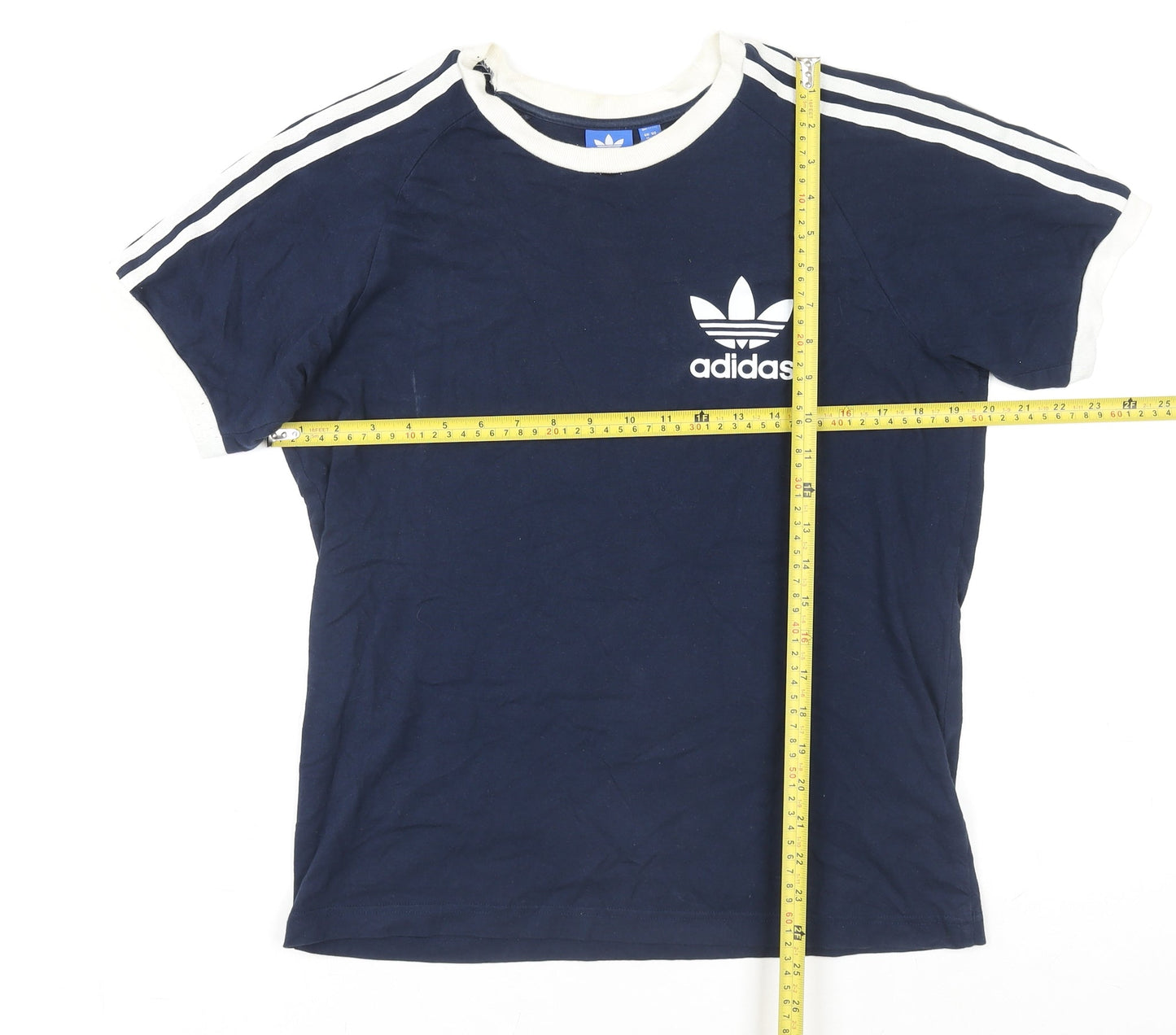 adidas Women Blue Short Sleeve Crew Neck Sports T-Shirt Size M