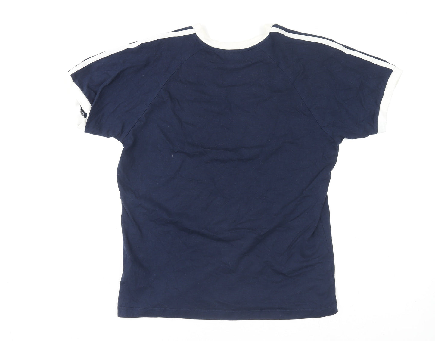 adidas Women Blue Short Sleeve Crew Neck Sports T-Shirt Size M