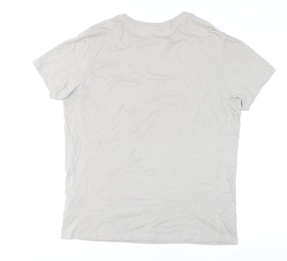 Jack & Jones Men's Grey Cotton Crew Neck T-Shirt Size M