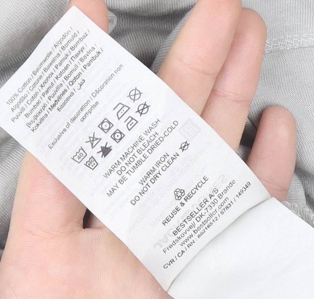 Jack & Jones Men's Grey Cotton Crew Neck T-Shirt Size M