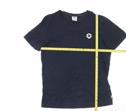 Jack & Jones Men Blue Core Basic Cotton Crew Neck T-Shirt Size M