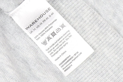 Womens UK Size 14 Warehouse Grey Jersey T-Shirt