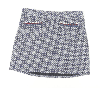 Dorothy Perkins Women’s Blue Geometric Tweed Mini Skirt Size 12