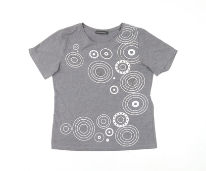 Womens UK Size S Just Elegance Grey Basic T-Shirt
