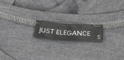Womens UK Size S Just Elegance Grey Basic T-Shirt