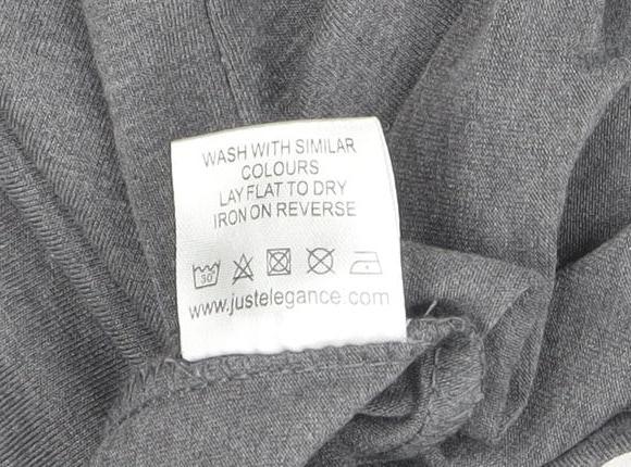 Womens UK Size S Just Elegance Grey Basic T-Shirt