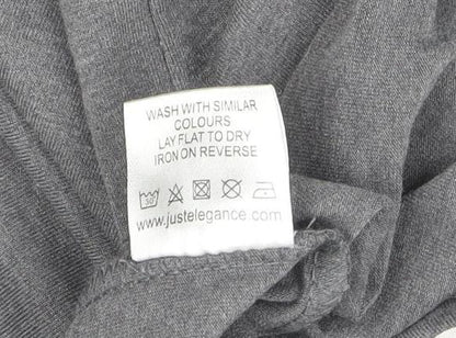 Womens UK Size S Just Elegance Grey Basic T-Shirt