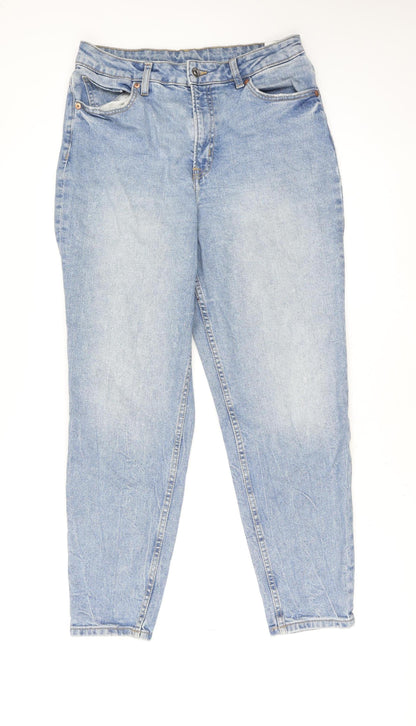 Womens UK Size 12 H&M Regular Fit Mom Blue Jeans