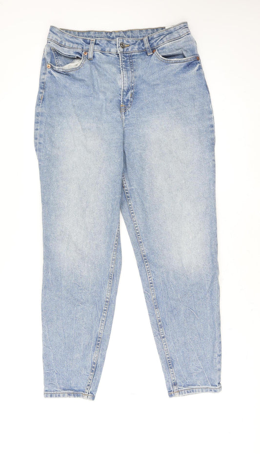 Womens UK Size 12 H&M Regular Fit Mom Blue Jeans