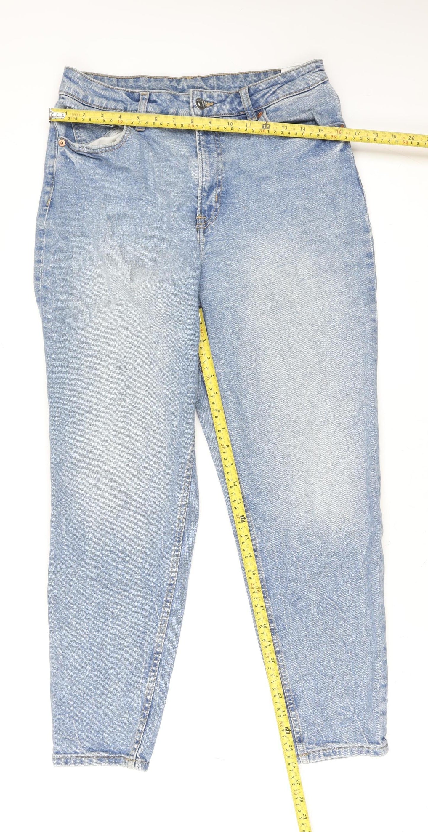 Womens UK Size 12 H&M Regular Fit Mom Blue Jeans