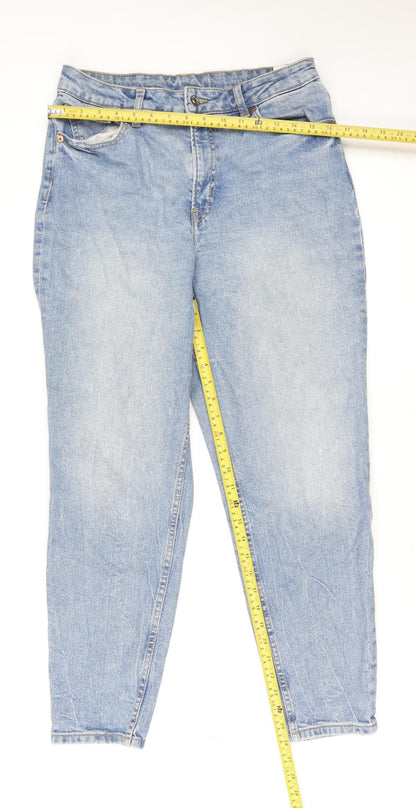 Womens UK Size 12 H&M Regular Fit Mom Blue Jeans