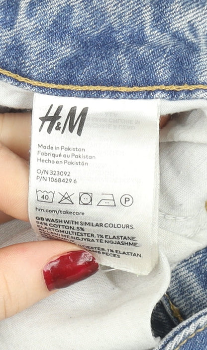 Womens UK Size 12 H&M Regular Fit Mom Blue Jeans